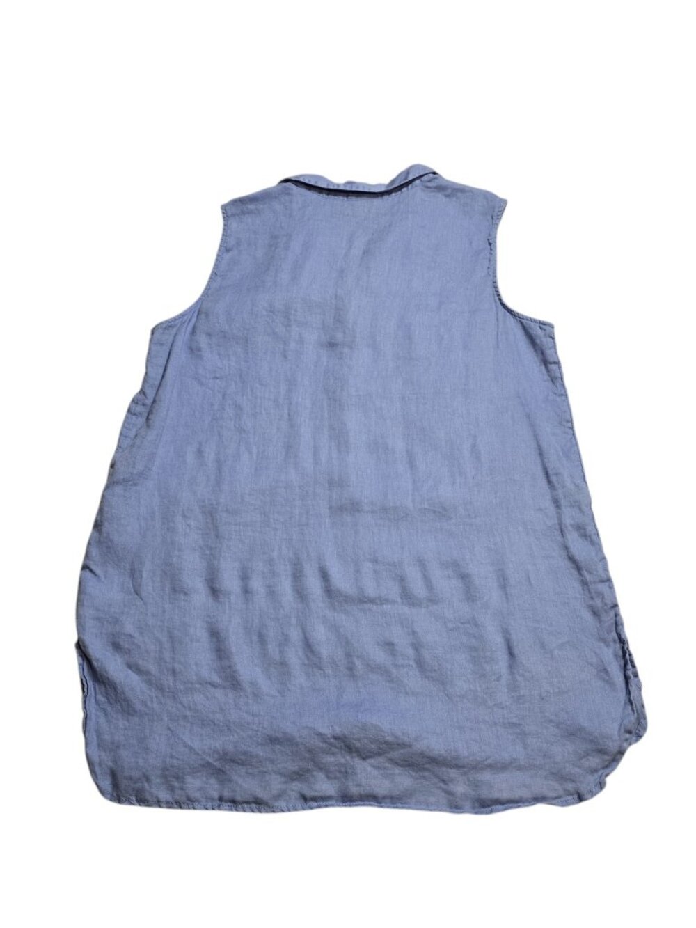 Jones New York Women’s Blue 100% Linen Sleeveless Button Tunic Top L - Picture 4 of 9